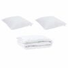 vidaXL Duvet with Pillow 3 pcs White Microfibre