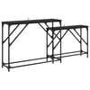 vidaXL Console Table 2 pcs Black Oak 100 x 28 x 75 cm Engineered Wood