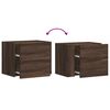 vidaXL Wall-mounted Bedside Cabinet Brown Oak 45x30x35 cm