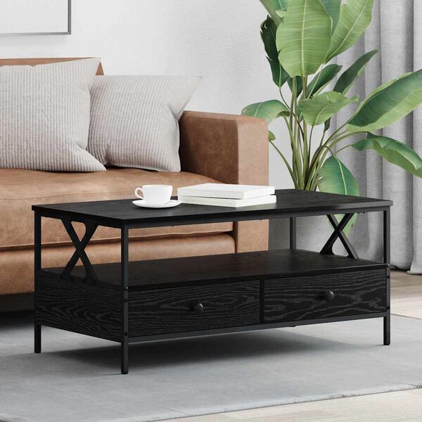 vidaXL Coffee Table Black oak 100 x 51 x 45 cm Engineered wood