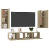 vidaXL 4 Piece TV Cabinet Set Sonoma Oak Engineered Wood