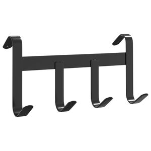 vidaXL Bridle Hanger with 4 hooks Black Steel