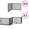 vidaXL Dog Gate with Door Foldable 12 Panels Black 960 cm Poplar Wood