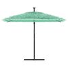 vidaXL Garden Parasol with Steel Pole Green 290x290x238 cm