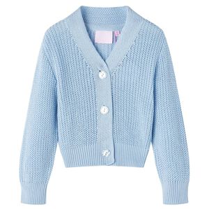 Kids' Cardigan Knitted Blue 128