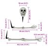 vidaXL Halloween Skeleton with Ground Spikes White 45.5 x 13 cm