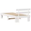 vidaXL Bed Frame with Headboard White 100 x 200 cm Solid Pine Wood