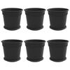 vidaXL Plant Pots 6 pcs Black &Oslash; 19 x 16 cm Plastic