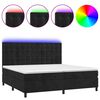 vidaXL Box Spring Bed with Mattress&LED Black 200x200 cm Velvet