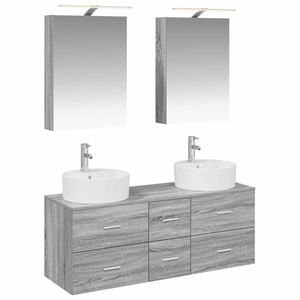 vidaXL Bathroom Furniture Set 5 pcs Grey Sonoma