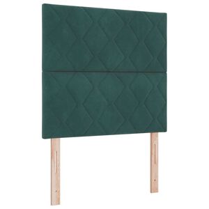 vidaXL LED Headboard with Headboard Dark Green 100 cm Faux Leather