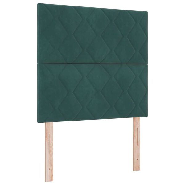 vidaXL LED Headboard with Headboard Dark Green 100 cm Faux Leather