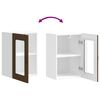 vidaXL Kitchen Wall Cabinet with Glass Door Kalmar Brown Oak Engineered Wood