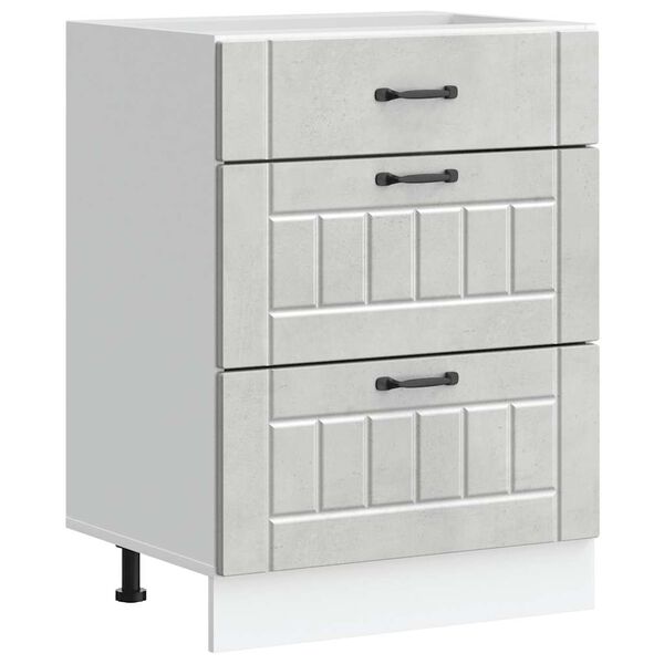 vidaXL Kitchen Base Cabinet Lucca Concrete Grey Engineered Wood