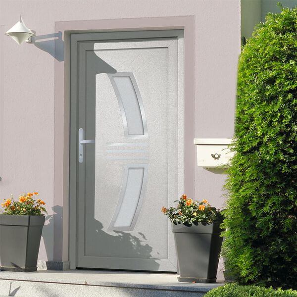 vidaXL Front Door White 108x208 cm PVC
