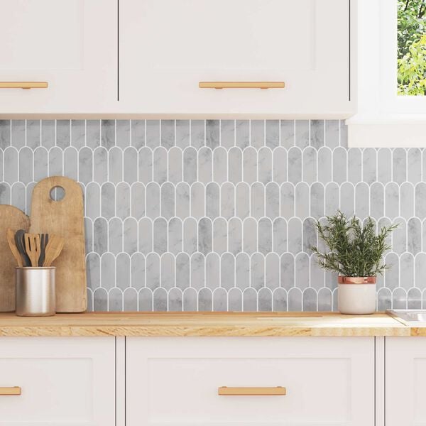 vidaXL Decorative Stickers 10 pcs Grey Marble 30 x 30 x 0.8 cm