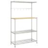 vidaXL 4-Tier Microwave Oven Shelf 90x35x150 cm Chromed Iron