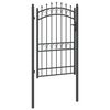 vidaXL Fence Gate with Spikes Grey 200 x 100 cm Powder-coated steel