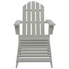 vidaXL Garden Adirondack Chair with Ottoman&Table Solid Fir Wood Grey