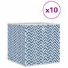 vidaXL Foldable Storage Boxes 10 pcs Blue 32x32x32 cm Non-woven Fabric