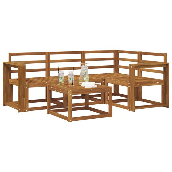 vidaXL Outdoor Sofa Set 5 pcs Natural Solid Acacia Wood