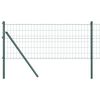 vidaXL Fence with Post Green 0.8 x 25 m Steel and PVC