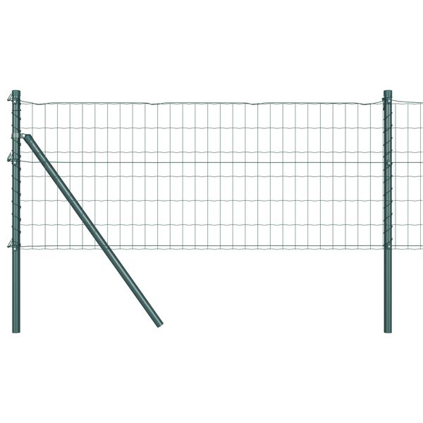 vidaXL Fence with Post Green 0.8 x 25 m Steel and PVC