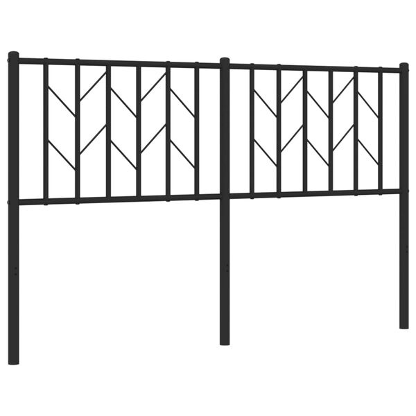 vidaXL Metal Headboard Black 140 cm