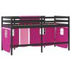 vidaXL Kids' Loft Bed with Curtains without Mattress Pink 80x200cm