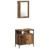 vidaXL Bathroom Furniture Set with Door 4 pcs Old wood Engineered wood