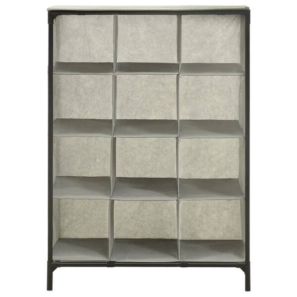 vidaXL Shoe Rack 55x36x76 cm Non-Woven Fabric and Steel Grey