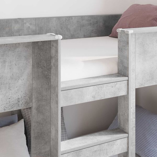 vidaXL Bunk Bed for Kids Concrete Grey 90 x 190 cm Engineered Wood