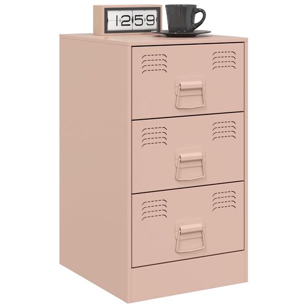 vidaXL Bedside Cabinets 2 pcs Pink 34.5x39x62 cm Steel