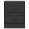 vidaXL Bedside Cabinet Black 34.5x39x44 cm Steel