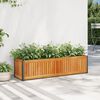 vidaXL Garden Planter 110x30x27.5 cm Solid Wood Acacia and Steel