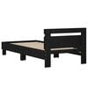 vidaXL Bed Frame without Mattress with Headboard Black 75x190 cm Small Single