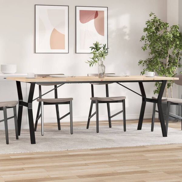 vidaXL Dining Table Y-Frame 200x100x75.5 cm Solid Wood Pine and Steel