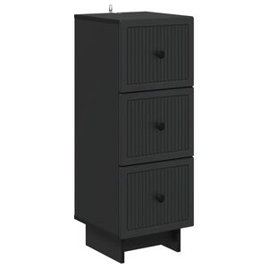 vidaXL Drawer Cabinet Black 33 x 34.5 x 90 cm Engineered Wood