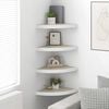 vidaXL Wall Corner Shelves 4 pcs Oak and White 35x35x3.8 cm MDF