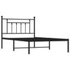 vidaXL Metal Bed Frame without Mattress with Headboard Black 100x200cm