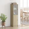 vidaXL Highboard with Glass Door Sonoma Oak 35x37x142 cm