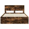 vidaXL Bed Frame Smoked Oak 140 x 190 cm Solid Pine Wood