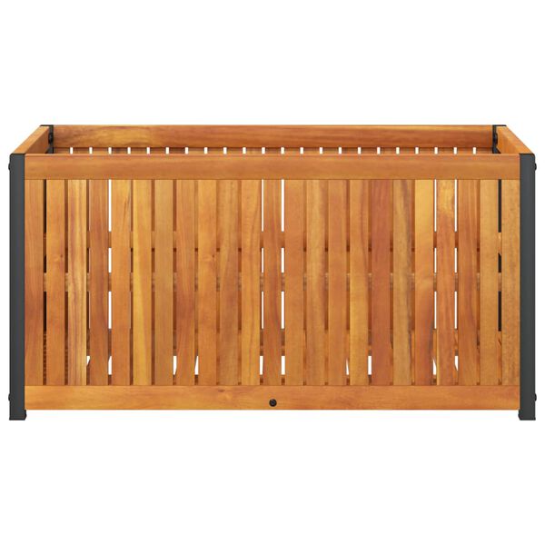 vidaXL Garden Planter 85x45x44 cm Solid Wood Acacia and Steel