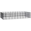 vidaXL Outdoor Dog Kennel Steel 46.08 m²