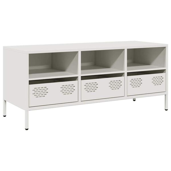 vidaXL TV Cabinet White 101.5x39x43.5 cm Cold-rolled Steel