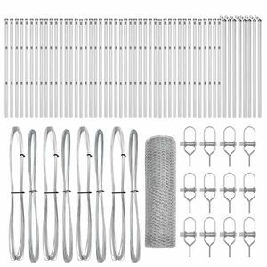 vidaXL Fence Post Silver 100 x 0.4 m (13 mm mesh) Steel