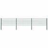 vidaXL Fence Panel with Posts Iron 522x80 cm Green