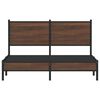 vidaXL Metal Bed Frame without Mattress Brown Oak 150x200 cm King Size