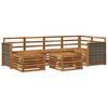 vidaXL Sectional Sofa Set 6 pcs Natural Solid Acacia Wood