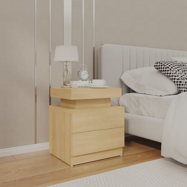 vidaXL Bedside Cabinet Sonoma Oak 45x35x52 cm Engineered Wood